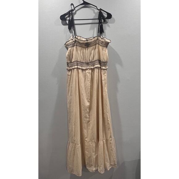 The Good Journey Light Beige and Black Maxi Dress with Stretch Top Sz L- NWT - Picture 7 of 11